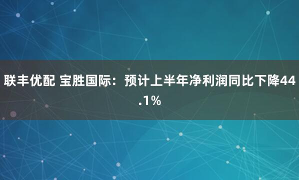 联丰优配 宝胜国际：预计上半年净利润同比下降44.1%